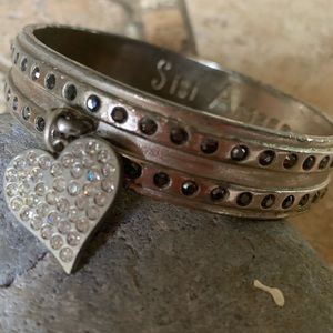 Sisi Amber Swarovski Crystal bangle w/heart